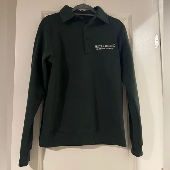 Inspirational dark green polo crewneck - Picture 1 of 4